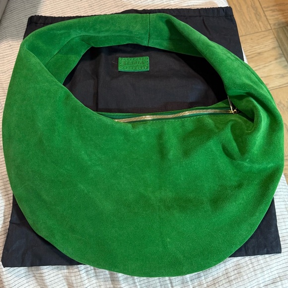 Handbags - Tefia Ukraine Green Suede Hobo Bag | Handmade Leather Slouchy Shoulder